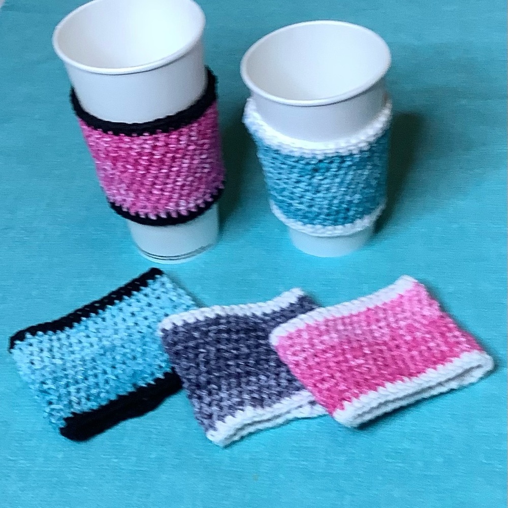 Hand crochet coffee cozy